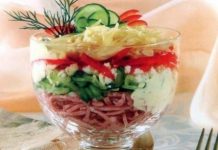 Салат-коктейль с ветчиной и сыром