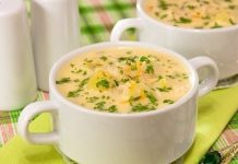 Сырный супчик с курицей и рисом
