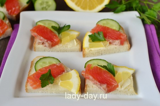 Бутерброды с красной рыбой простой рецепт