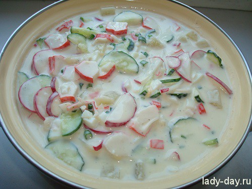 Окрошка на кефире