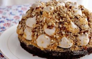 Бисквитный торт с безе и орехами - фото шаг 14