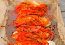 Запеченная рыба с овощами