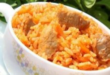 Домашний плов со свининой на сковороде