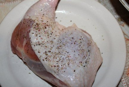 Куриные окорочка с картофелем под апельсинами