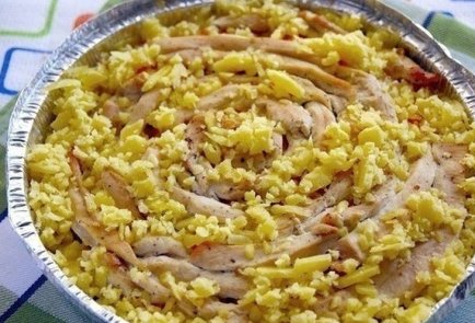 Пирог «Чайная роза» с курицей и грибами