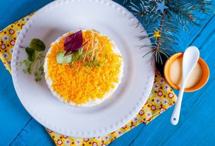 Рисовый салат с печенью и кукурузой