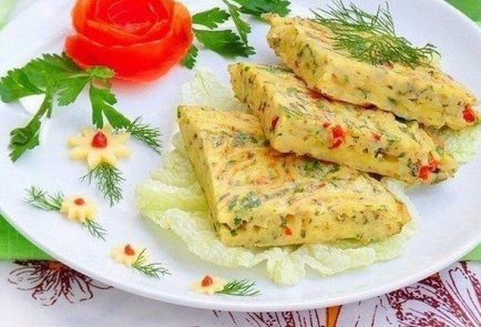 Фриттата из спагетти с перцем чили