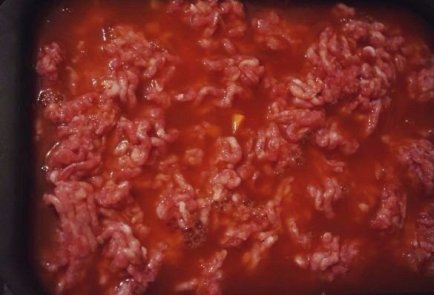 Макаронная запеканка с фаршем в томатном соусе