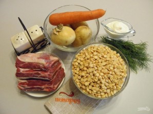 Гороховый суп-пюре с мясом - фото шаг 1