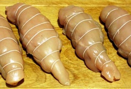 Куриные рулетики с печеночной начинкой
