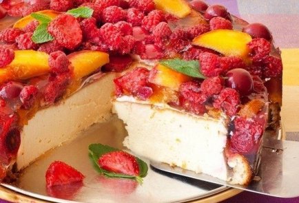 Творожно-фруктовый чизкейк с желе