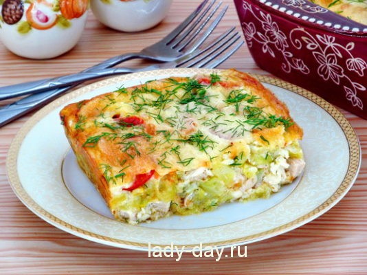 запеканка с курицей и кабачками