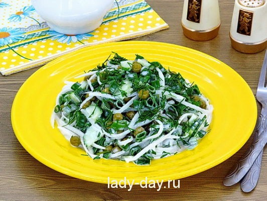 Салат из дайкона с огурцами