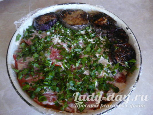 Торт из баклажанов и помидор