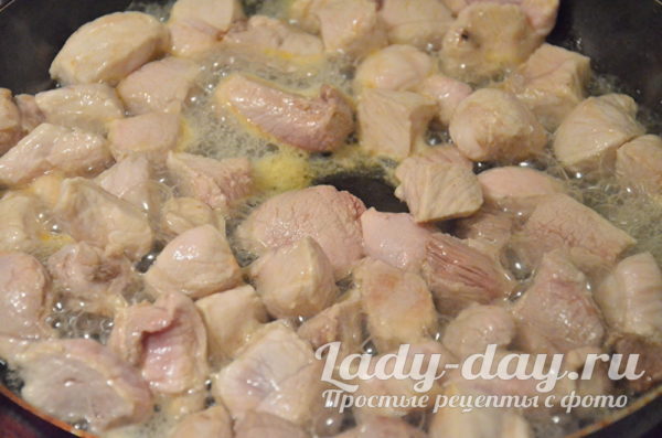 обжаривание свинины