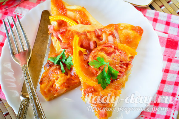 кусочки домашней пиццы