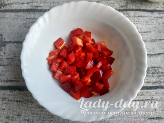 Перцы кубиками