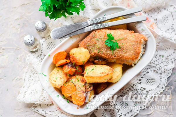 минтай с овощами