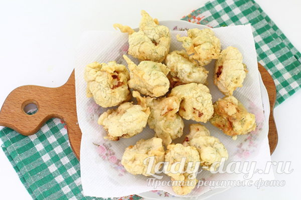 Цветная капуста жарена в кляре