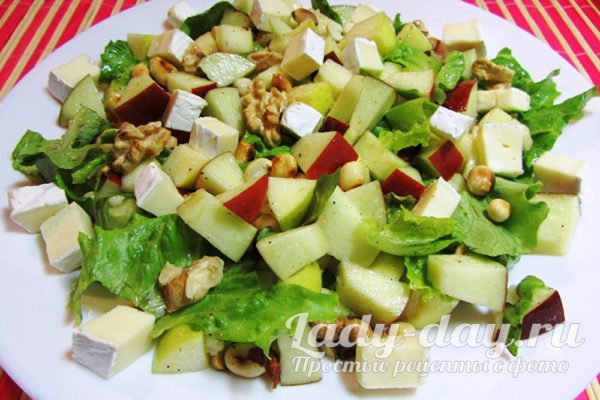 легкий салат на праздничный стол с орехами