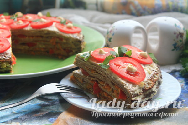 Печеночный торт из куриной печени фото