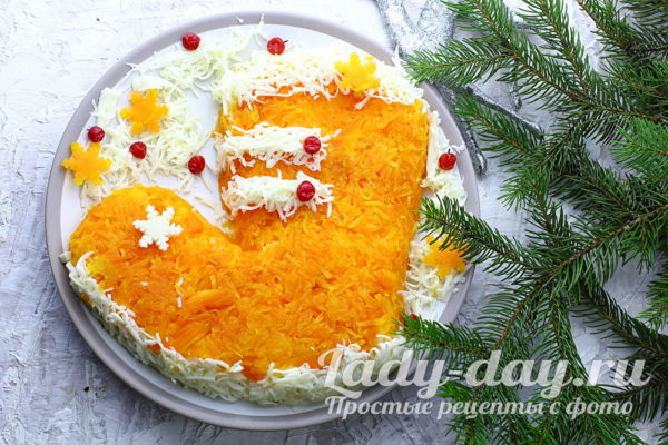 Салат «Новогодний сапожок» рецепт с фото