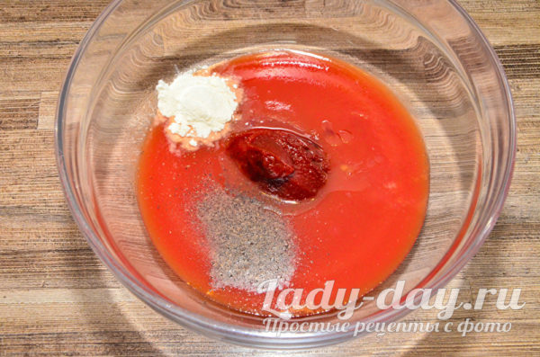 смешать составляющие заливки