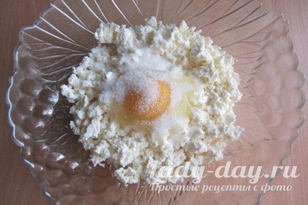 творог, яйцо, сахар