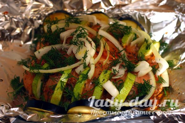 в фольге мясо с овощами