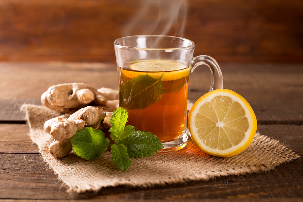 Чай: имбирь, лимон и мята