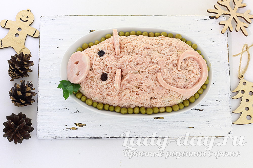 Салат на Новый год Свиньи 2019