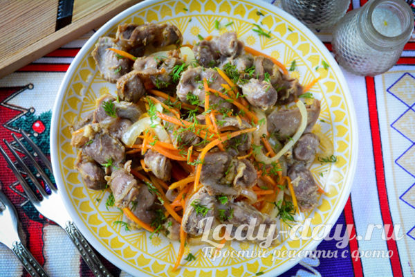 тушеные желудки