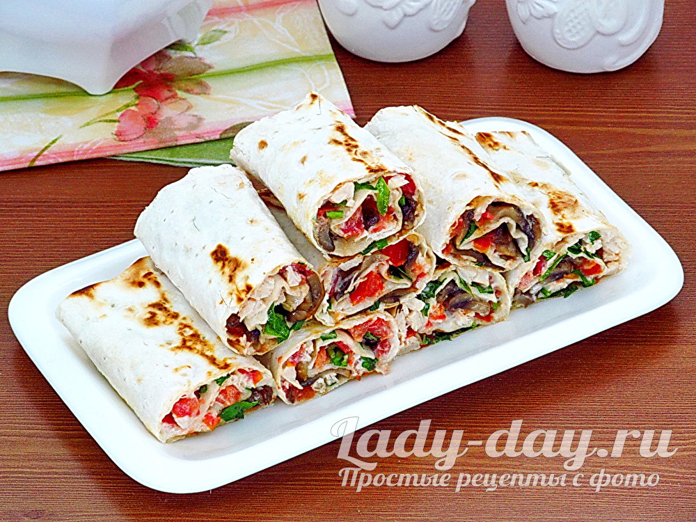 Лаваш с курицей, рецепт с фото простой и вкусный