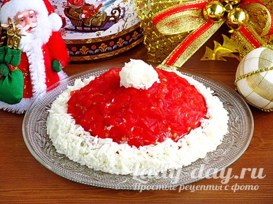 «Шапка Деда Мороза» новогодний рецепт