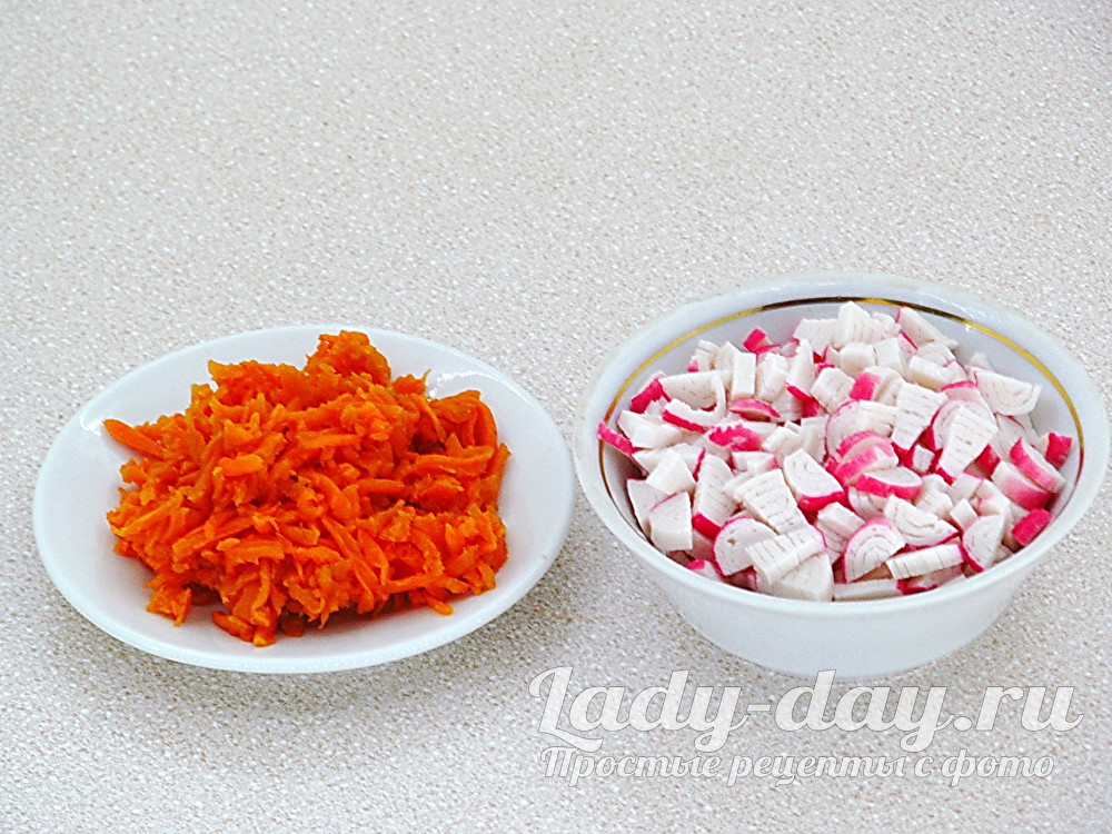 морковь и крабовые