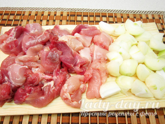 мясо и лук