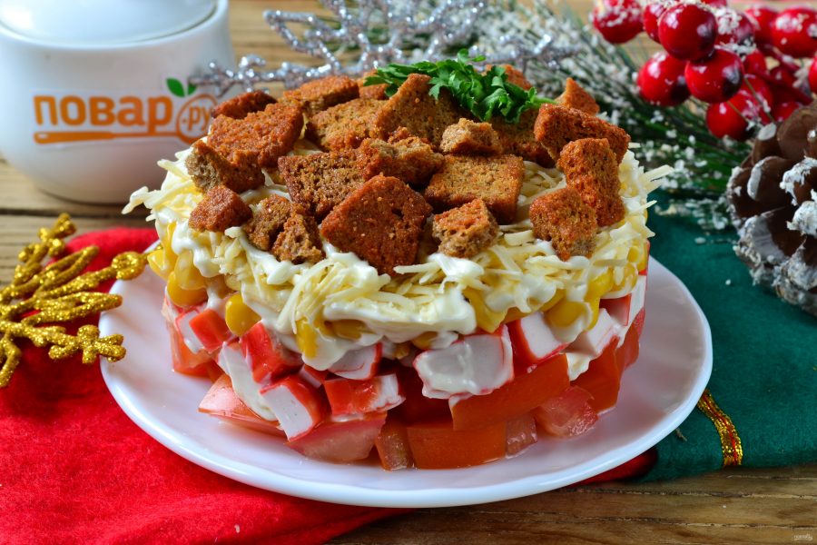 Салат с крабовыми палочками