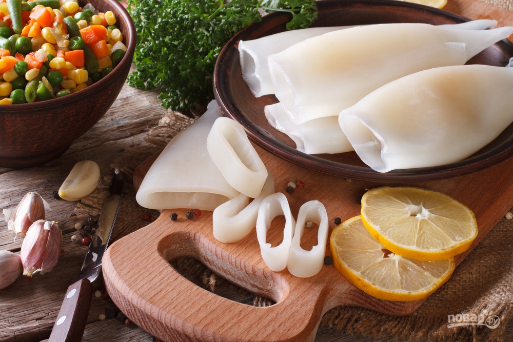 Свежий кальмар со специями