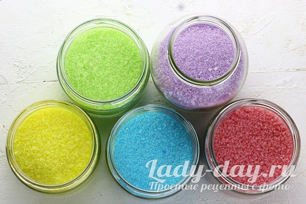 приготовить цветной сахар