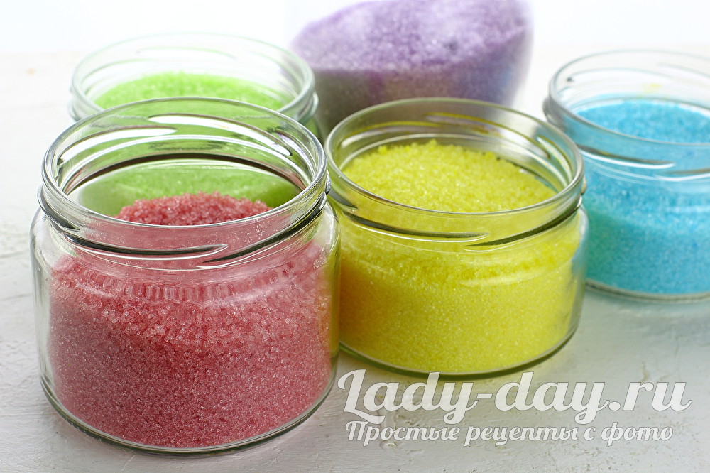 как сделать цветной сахар в домашних условиях
