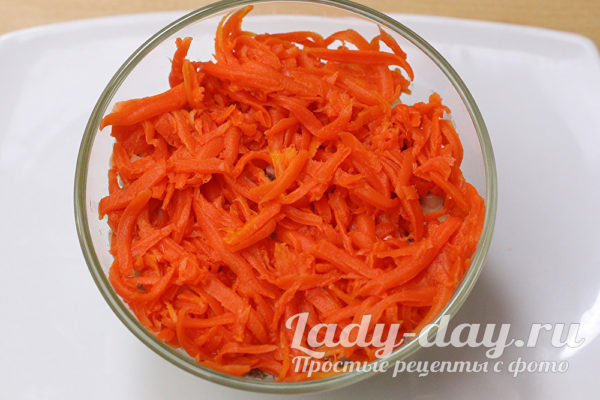 слой вареной моркови