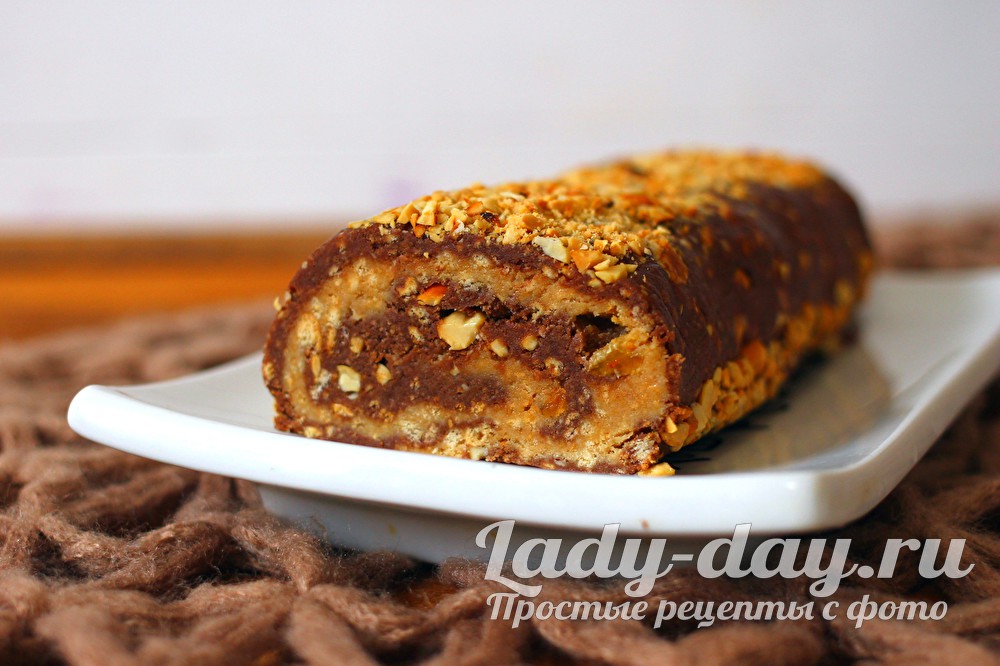  Сладкая колбаска из печенья и какао, рецепт с фото 