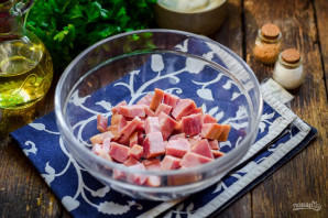 Салат с грибами, курицей и ветчиной - фото шаг 3