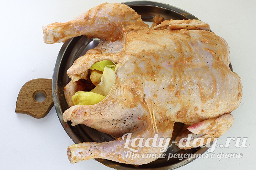 курица с яблоками