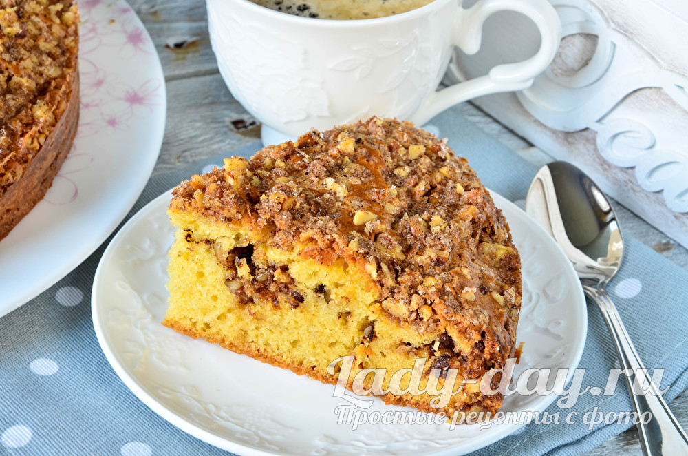 Ореховый пирог с грецкими орехами, простой рецепт