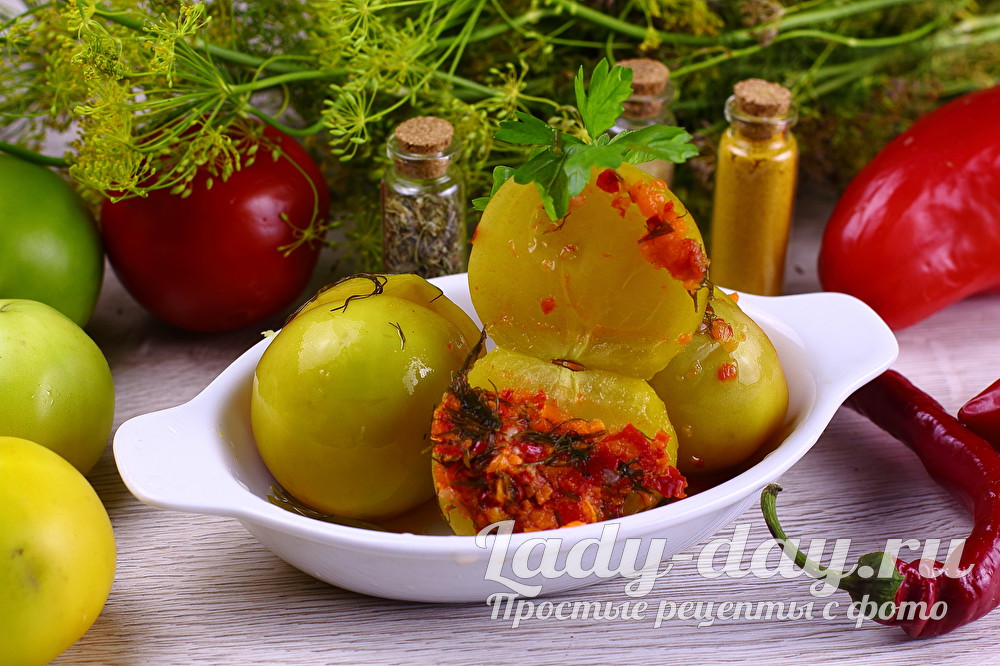 квашеные зелёные помидоры на зиму в ведре
