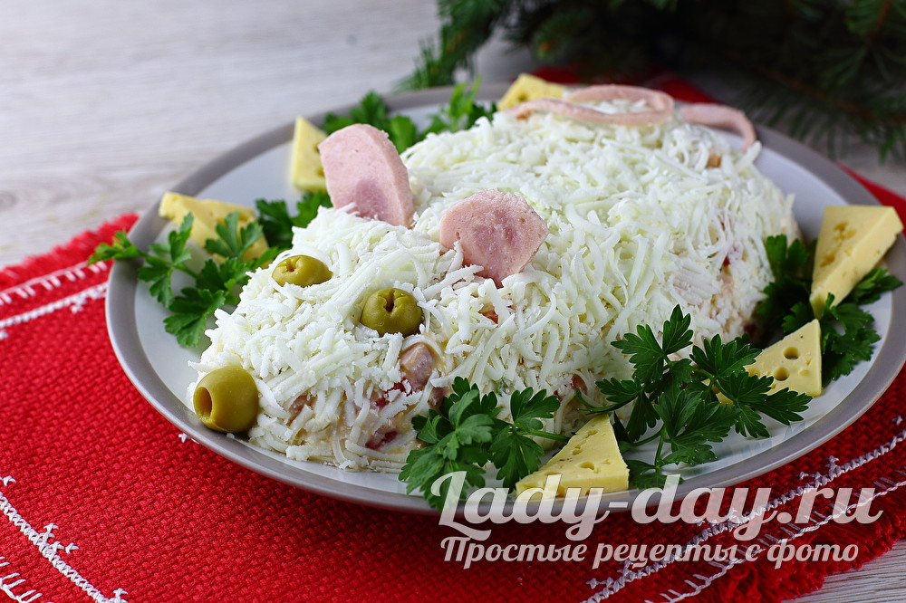новогодний салат крыса