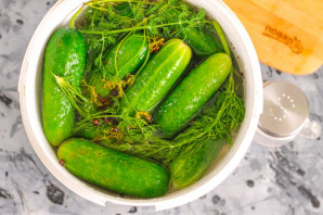 Малосольные огурчики по бабушкиному рецепту - фото шаг 6