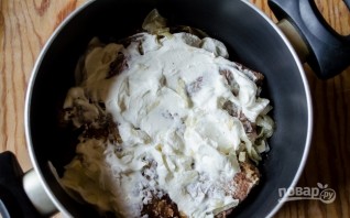 Печень говяжья в сметане - фото шаг 8