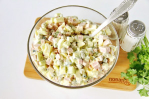 Салат на Год Крысы из вареной колбасы - фото шаг 7